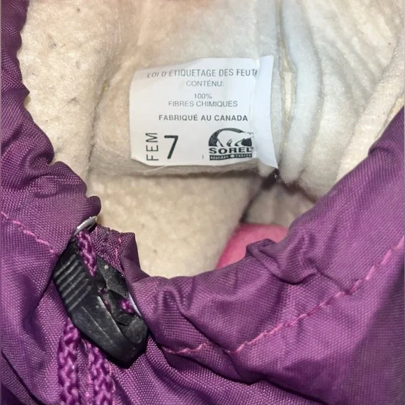SOREL Freesyle Winter Lined Boots Purple Sz 7 - Picture 7 of 11